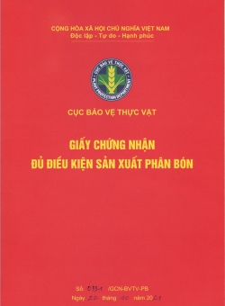 GIẤY CHỨNG NHẬN ĐỦ ĐIỀU KIỆN SX