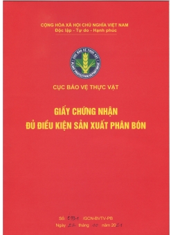 GIẤY CHỨNG NHẬN ĐỦ ĐIỀU KIỆN SX